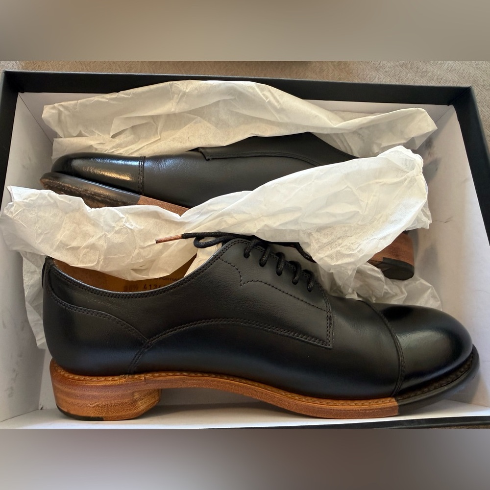 The Office of Angela Scott black Oxford Mr Franklin leather discontinued 38.5 👀 - Picture 2 of 16
